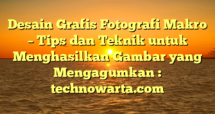 Desain Grafis Fotografi Makro – Tips dan Teknik untuk Menghasilkan Gambar yang Mengagumkan : technowarta.com